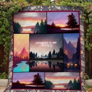Camping Is My Therapy Quilt Blanket  Quilt